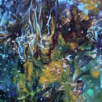 F 1 « Blue Resonance, Time» «Le Temps de Son bleu »130-130 cm