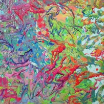 F 1« Leaves in Color Processed Eternity » « Feuilles en couleur Eternité traitée »160-120cm